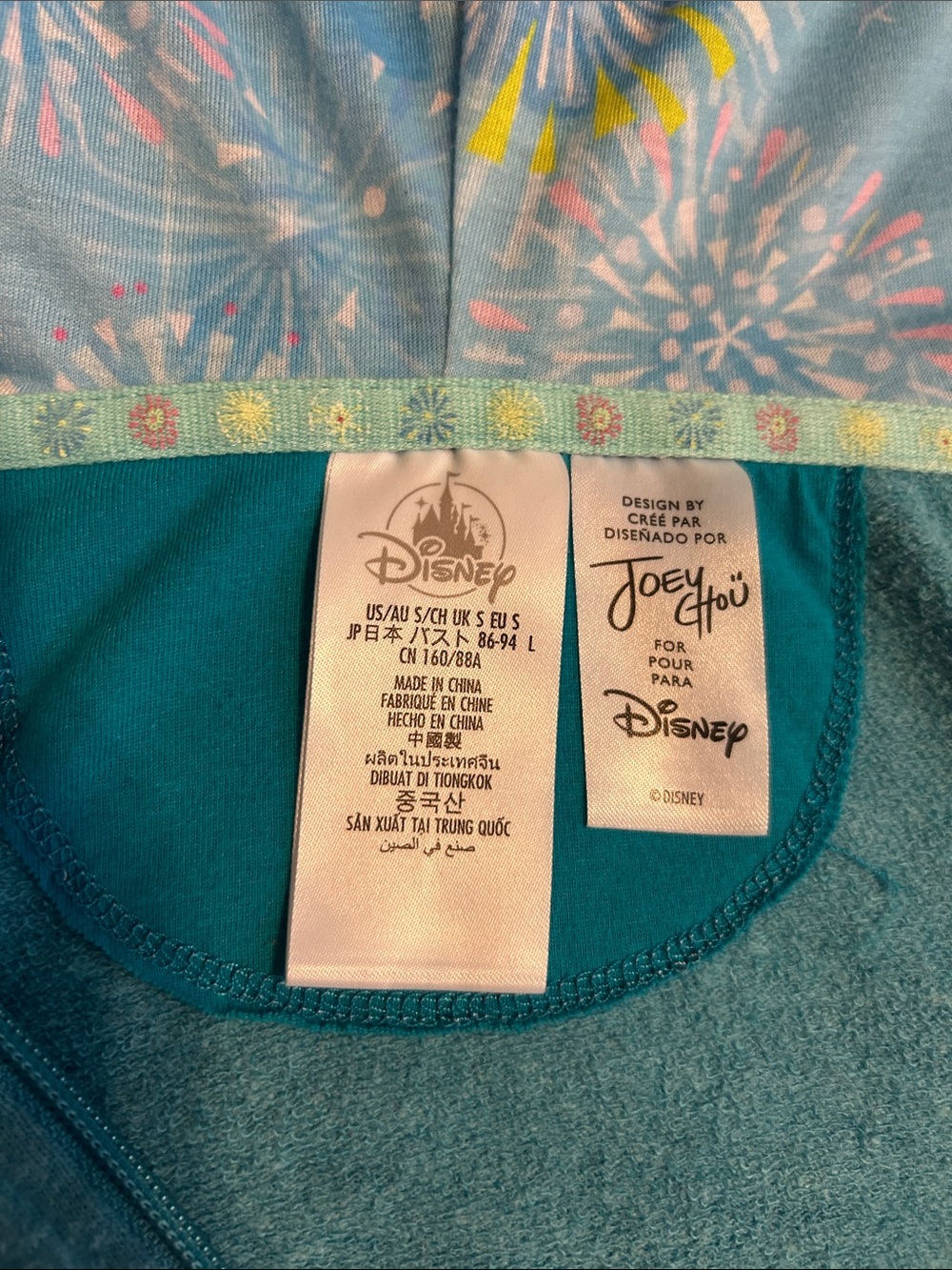 Disney Teal Zip-Up Hoodie with Mickey Graphic - Picture 3 of 5